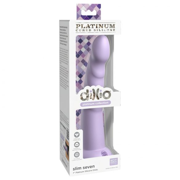 Dillio Slim Seven - fioletowy stymulujący dildo z przyssawką (20cm)