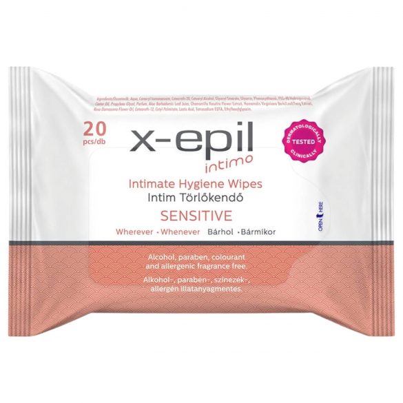 X-Epil Intimo Sensitive - chusteczki intymne (20szt.)