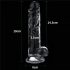 Lovetoy Flawless Clear - przyssawkowy dildo - 19 cm (przezroczysty)