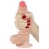 Lovetoy Sliding-Skin - dwuwarstwowy dildo - 18 cm (naturalny)