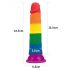 Realistyczny tęczowy dildo 19cm - Lovetoy Prider