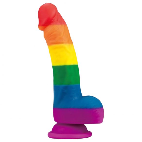 Lovetoy Prider - realistyczny silikonowy dildo - 19 cm (tęcza)