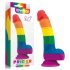 Lovetoy Prider - realistyczny silikonowy dildo - 19 cm (tęcza)