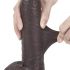 Lovetoy Sliding-Skin - dwuwarstwowy dildo - 23 cm (brązowy)