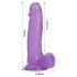 Fioletowy dildo Tracy's Dog Jelly 8 z przyssawką i jądrami