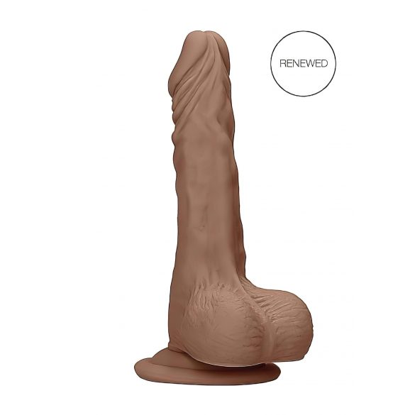 RealRock Dong 8 - Realistyczne dildo z jądrami 20cm - ciemny naturalny.