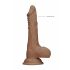 RealRock Dong 8 - Realistyczne dildo z jądrami 20cm - ciemny naturalny.