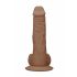 RealRock Dong 8 - Realistyczne dildo z jądrami 20cm - ciemny naturalny.