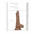 RealRock Dong 8 - Realistyczne dildo z jądrami 20cm - ciemny naturalny.