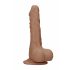 RealRock Dong 8 - Realistyczne dildo z jądrami 20cm - ciemny naturalny.