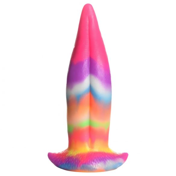 Świecący Dildo Język - Tęczowy 21cm