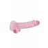 REALROCK - przejrzysty, realistyczny dildo - różowy (17 cm)