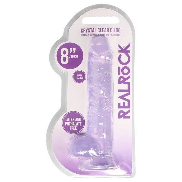 REALROCK - przezroczysty realistyczny dildo - fioletowy (19cm)