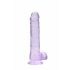 REALROCK - przezroczysty realistyczny dildo - fioletowy (19cm)