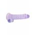 REALROCK - przezroczysty realistyczny dildo - fioletowy (19cm)