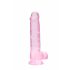 REALROCK - przezroczysty realistyczny dildo - różowy (19cm)