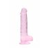 REALROCK - przezroczysty realistyczny dildo - różowy (19cm)