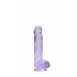 REALROCK - przezroczysty fioletowy dildo - 15cm