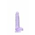 REALROCK - przezroczysty fioletowy dildo - 15cm