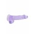 REALROCK - przezroczysty fioletowy dildo - 15cm