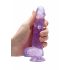 REALROCK - przezroczysty fioletowy dildo - 15cm