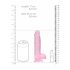 REALROCK - przezroczysty realistyczny dildo - różowy (15cm)