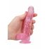 REALROCK - przezroczysty realistyczny dildo - różowy (15cm)