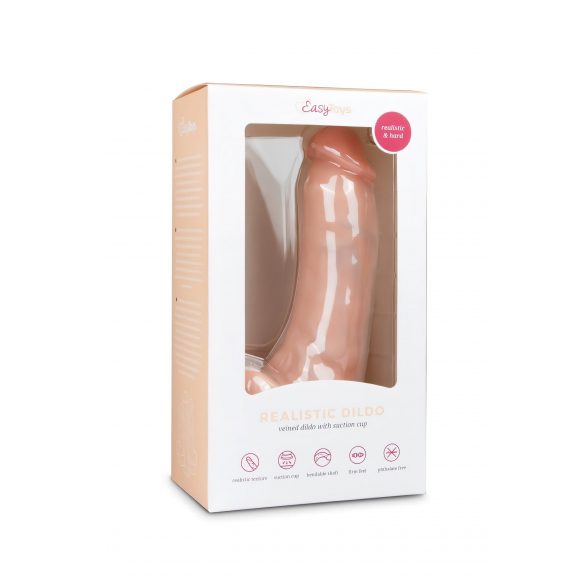 Easytoys - dildo z przyssawką i jądrami (20cm) - naturalny