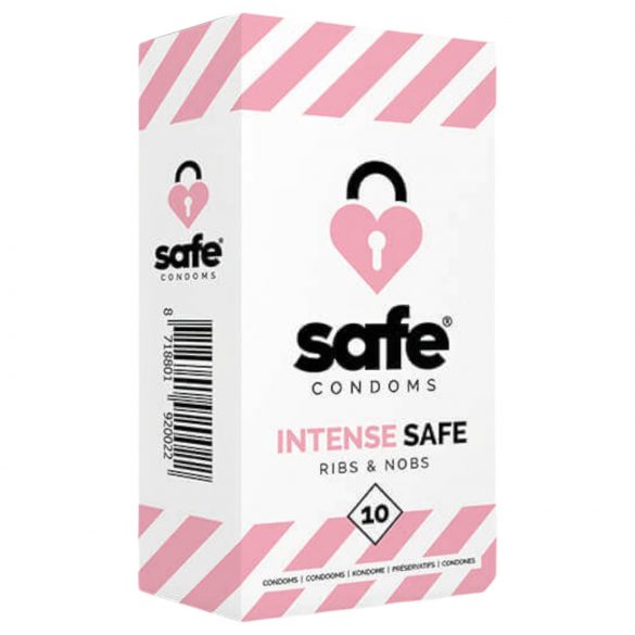 SAFE Intense - prezerwatywy żebrowane i kropkowane (10 szt.)