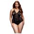 BACI Plus Size - przezroczyste body z wiązaniem na szyi - czarne (XL-XXL)